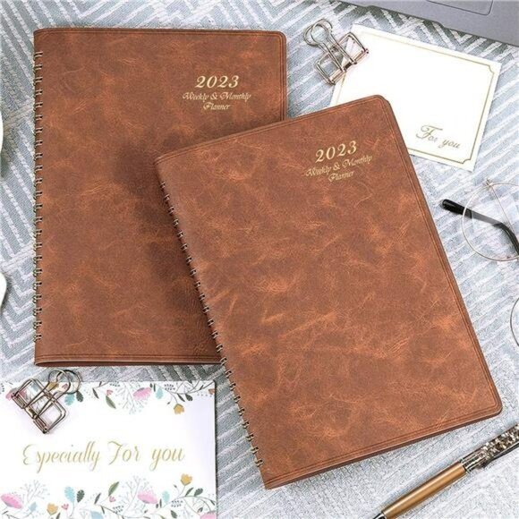 2023 Planner - Planner 2023, Weekly & Monthly Planner, 6.5" x 8.7" - Brown - Picture 3 of 7